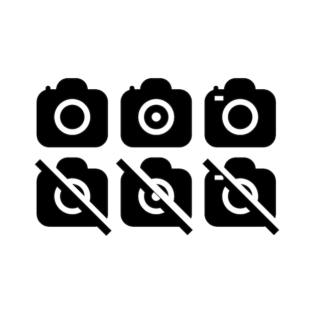 Camera black icon concept illustration vector flat symbol glyph sign resources graphic element