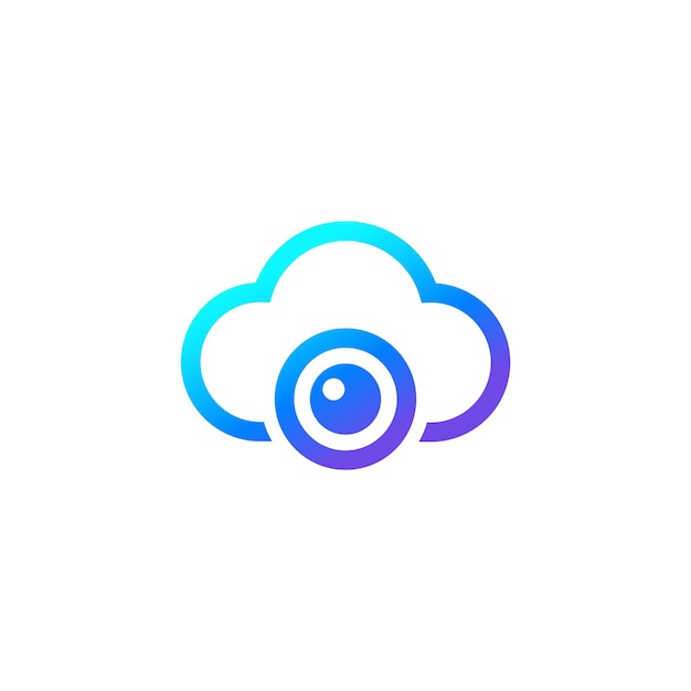 Camera and cloud vector logo