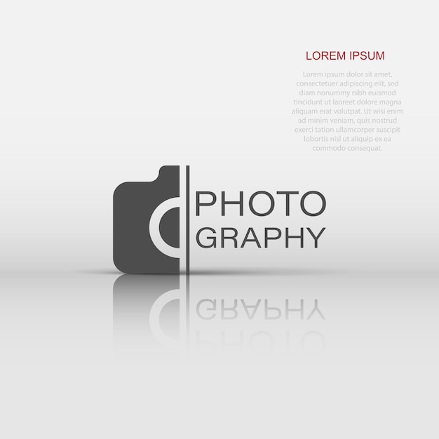 Camera device sign icon in flat style Photography vector illustration on white isolated background Cam equipment business concept