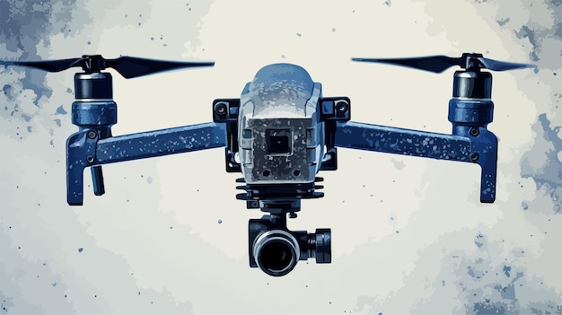 Vector camera drone grainy textured icon for overlay watermark