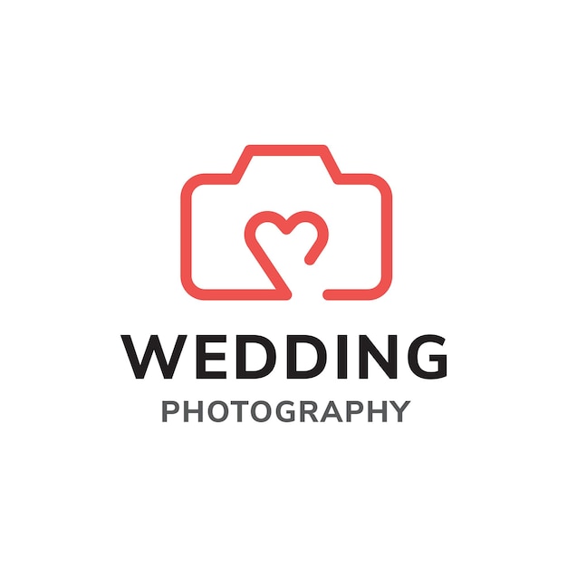 Camera and Heart Symbol Inside for Wedding Photography