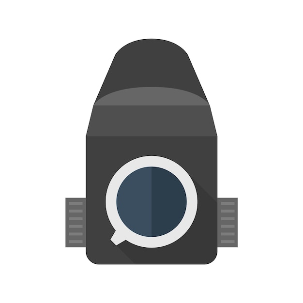 Camera icon in flat color style