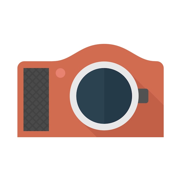 Camera icon in flat color style