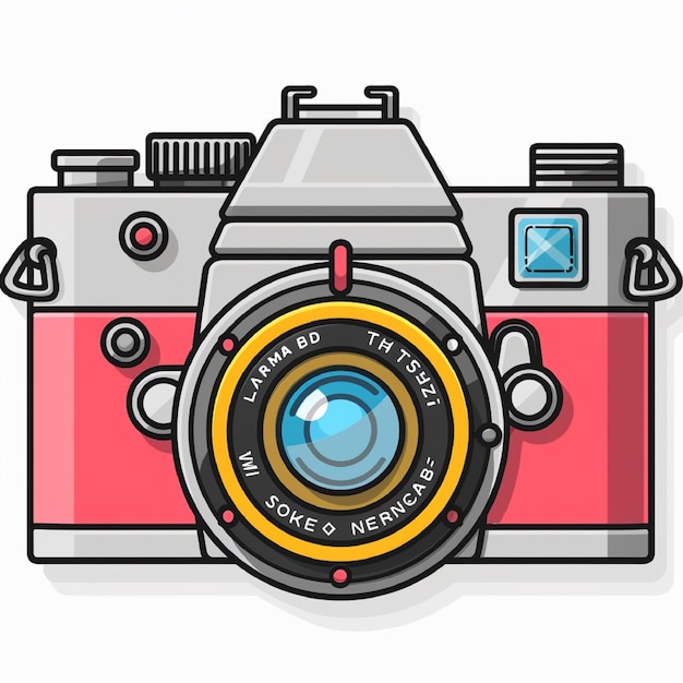 Camera Icon Flat and Lineal Color