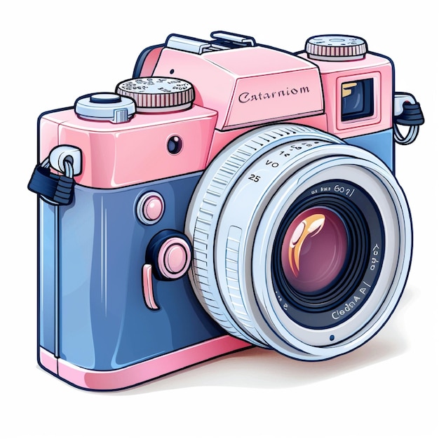 Camera Icon Flat and Lineal Color