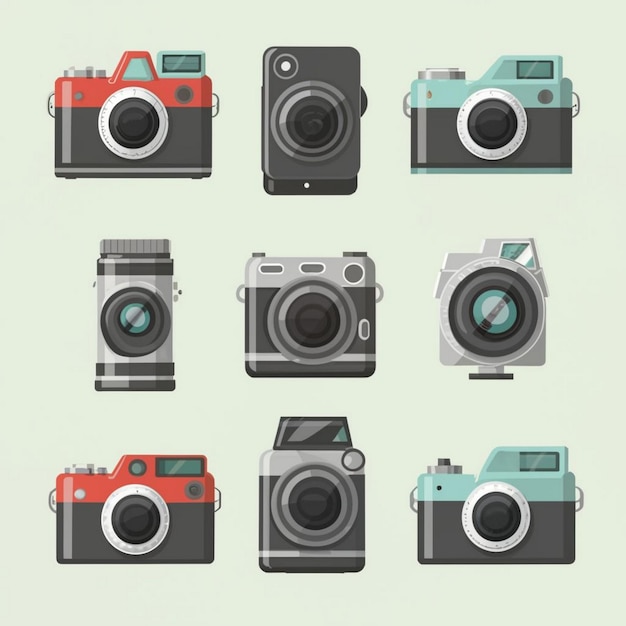 Camera illustration set