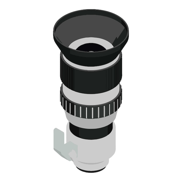 Camera lens icon Isometric of camera lens vector icon for web design isolated on white background