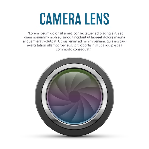 Camera lens   illustration  on white background