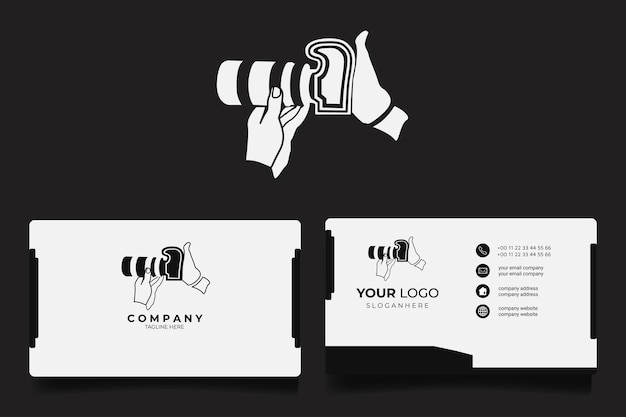 Camera Lens Photography Logo Illustration With Business Card