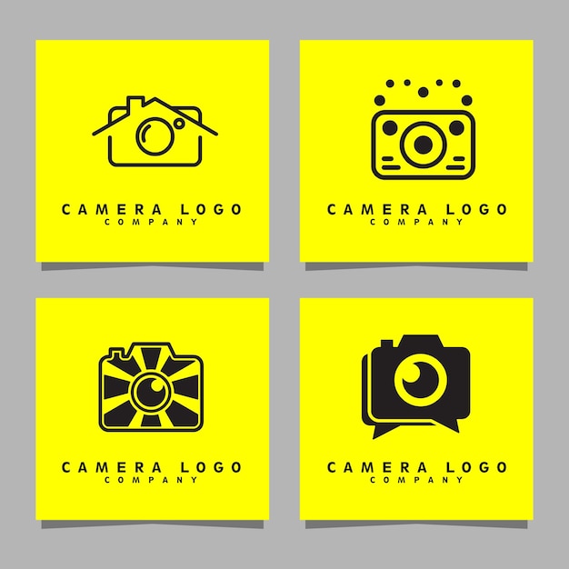 Camera Logo Design Photography vector art illustration for printing abstract drawn on paper