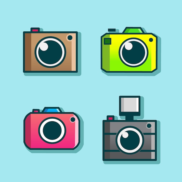 Camera logo design set collection