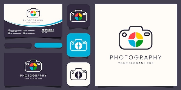 Camera Logo Design, template vector illustration