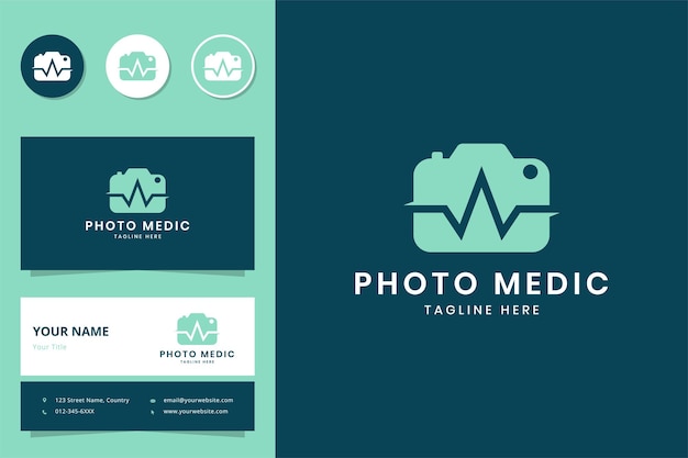 Camera medical negative space logo design