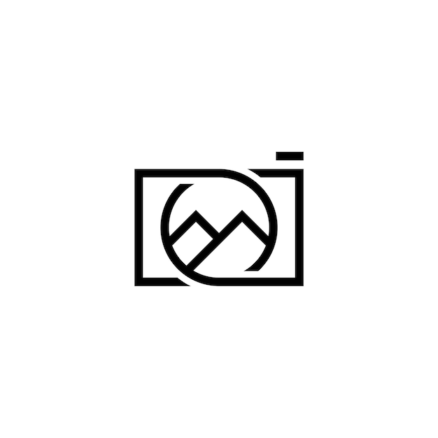 camera mountain logo icon vector