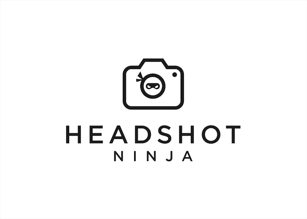 camera ninja logo design vector illustration