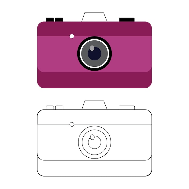 Camera Outline with Clipart