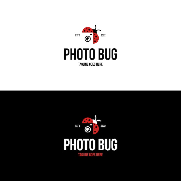 Camera photo with ladybug logo design