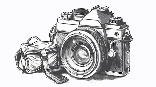 Vector camera photography sketch icon traveler doodle hand