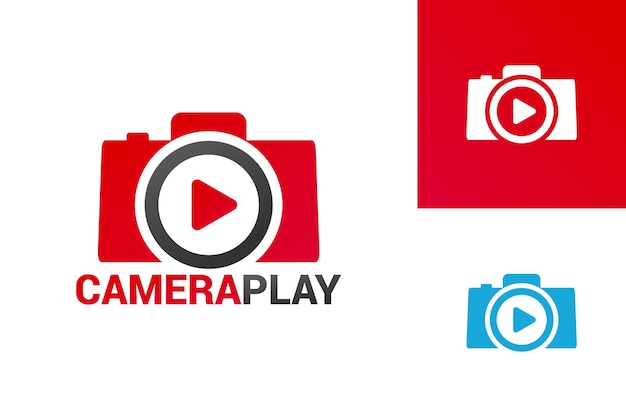 Camera Play Logo Template Design Vector, Emblem, Design Concept, Creative Symbol, Icon