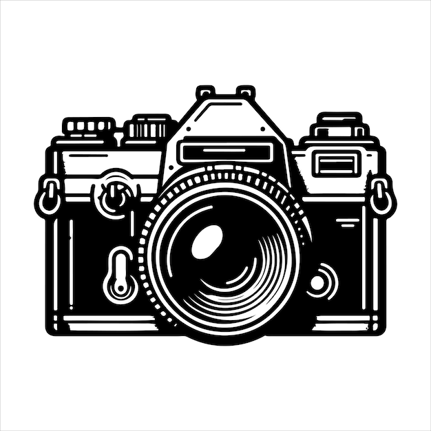 Camera silhouette vector vintage camera icon silhouette illustration