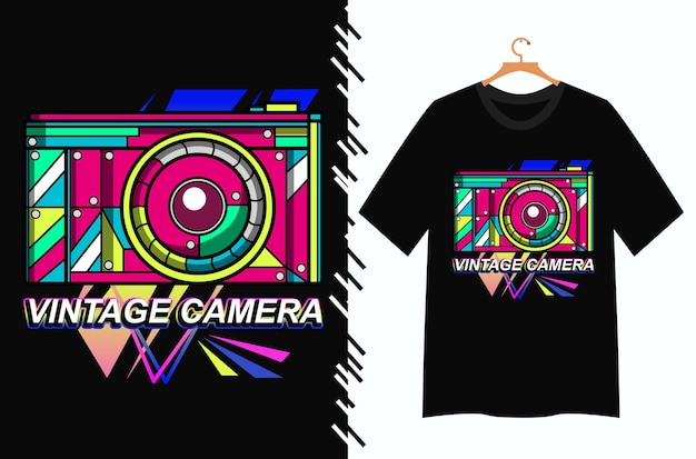 camera vector illustration for t shirt design