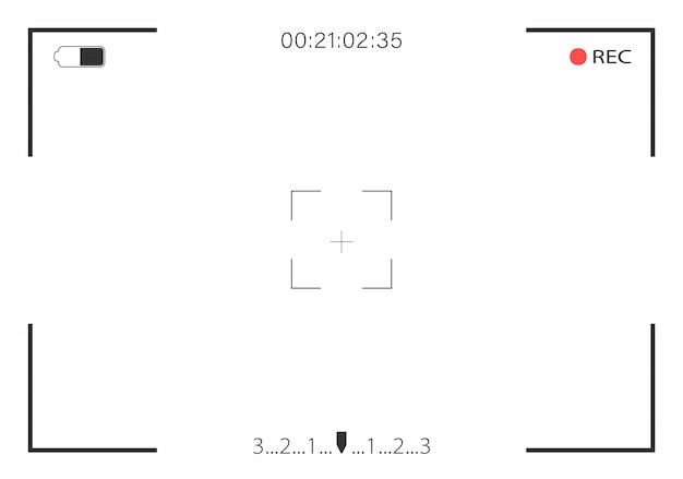 Camera view and focusing screen recording video. illustration.