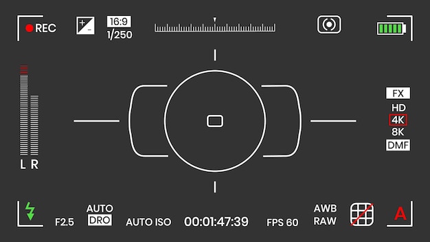 Vector camera viewfinder video or photo frame recorder flat style design vector illustration