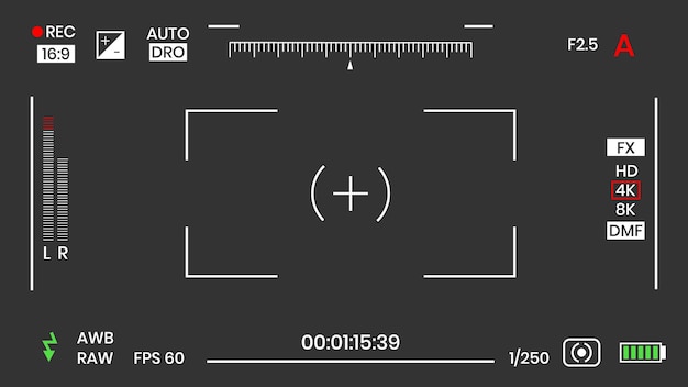 Camera viewfinder video or photo frame recorder flat style design vector illustration