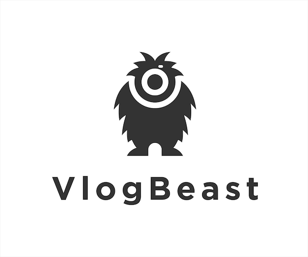 camera yeti logo design vector illustration