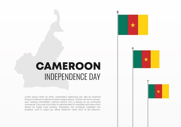 Cameroon independence day background banner poster for celebration on January 1 st