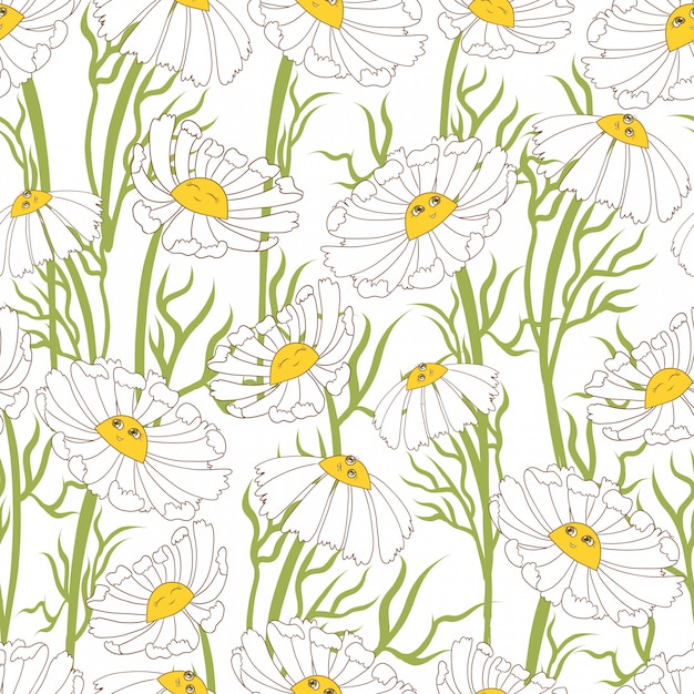 camomille seamless pattern