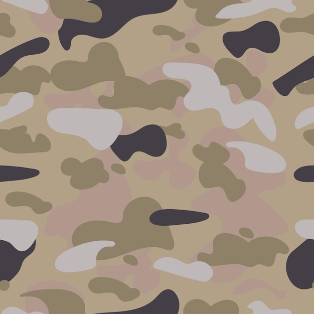 Camouflage desert seamless pattern Trendy camouflage allover print Khaki texture