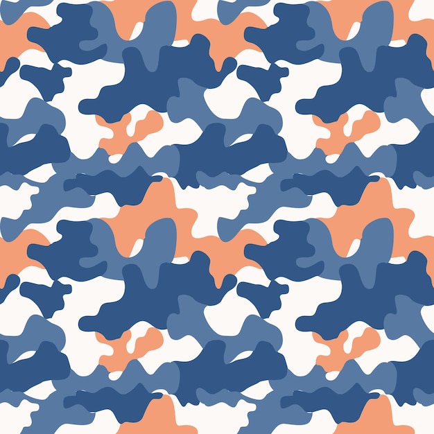 Camouflage military seamless vector pattern background