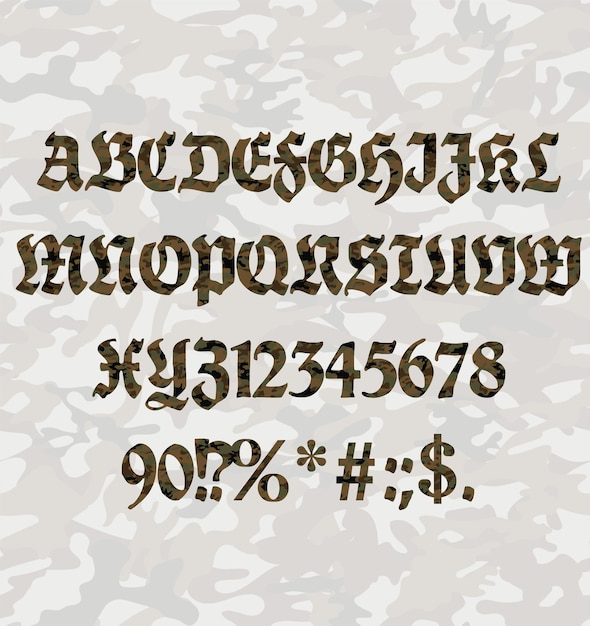 camouflage modern font