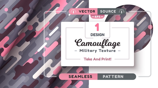 Camouflage seamless pattern military texture war fabric