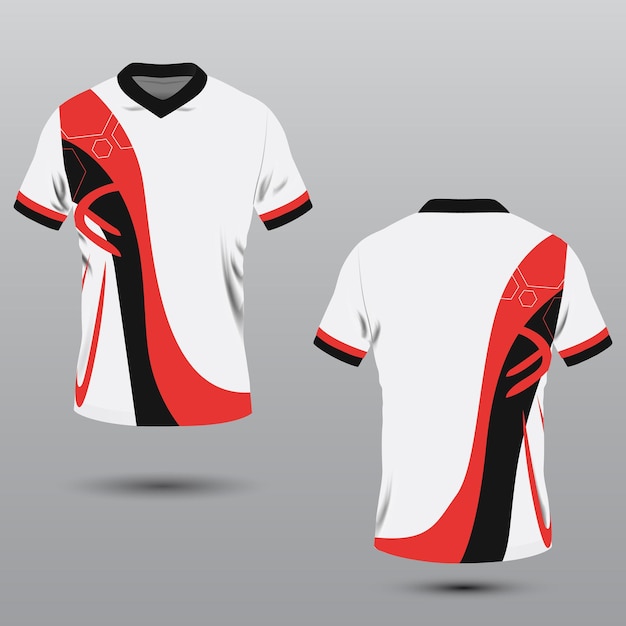 Camouflage Sports jersey t shirt design concept vector template. Jersey concept with front back view