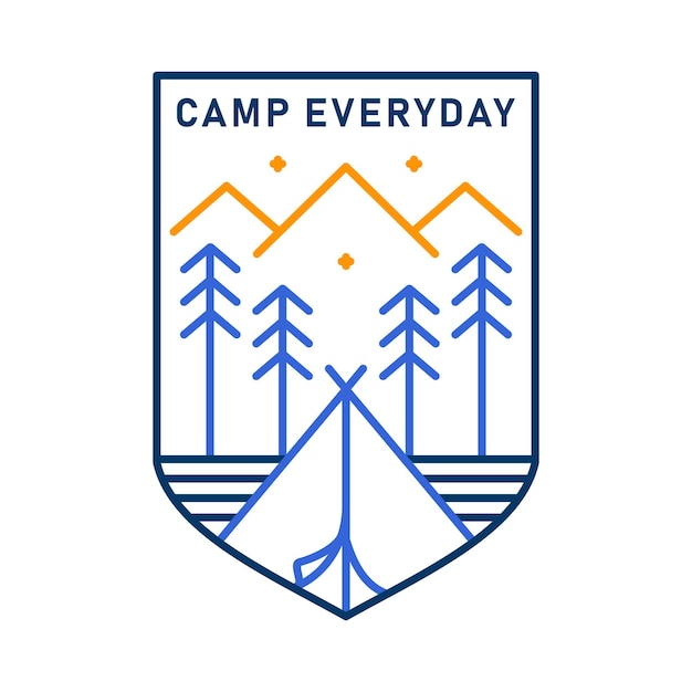 Camp Everyday 3 Monoline Badge Illustration