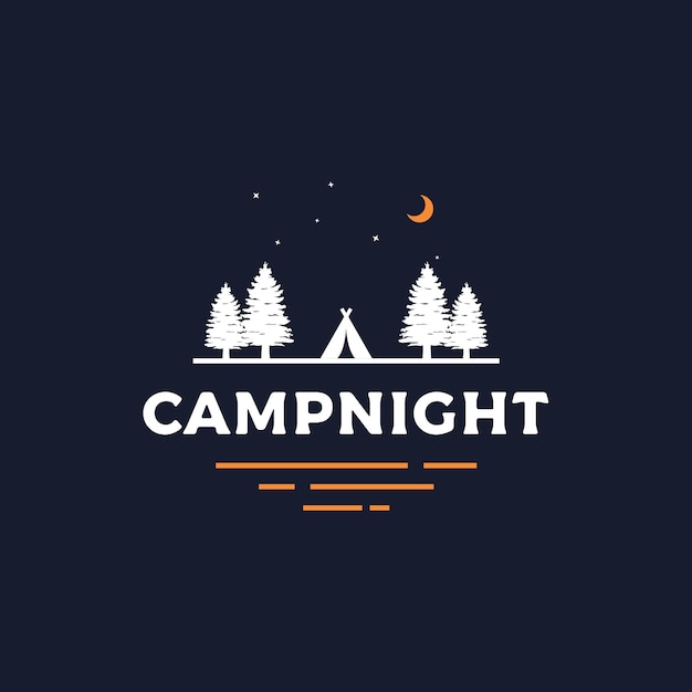 Camp night logo design vector illustration