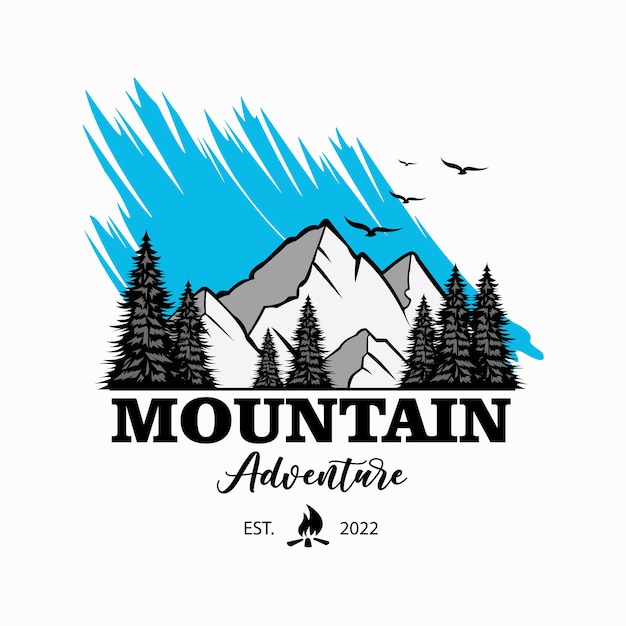 Camp vector logo, mountain adventure premium logo vector