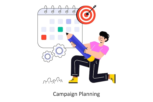 Campaign Planning Flat Style Design Vector illustration Stock illustration