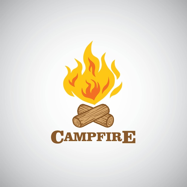 Campfire Mountain Adventure Template Camping Logo Vector Design Template