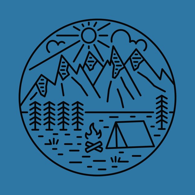 Camping and adventure in the nature graphic illustration vector art tshirt design