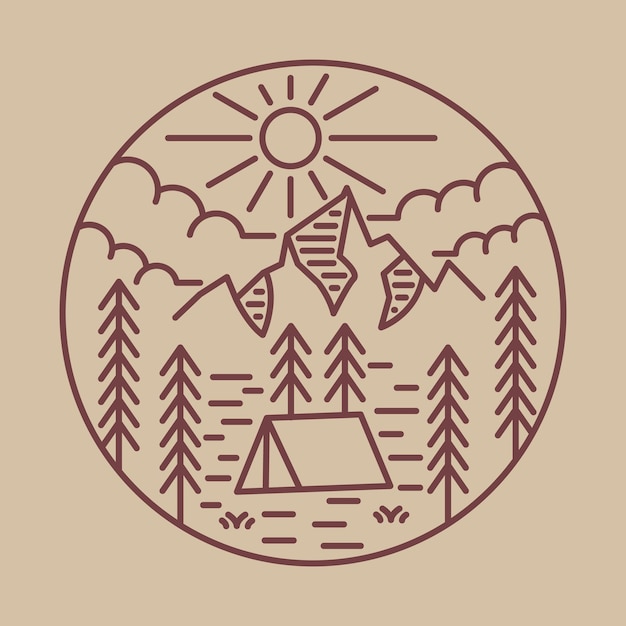 Camping and adventure in the nature graphic illustration vector art tshirt design