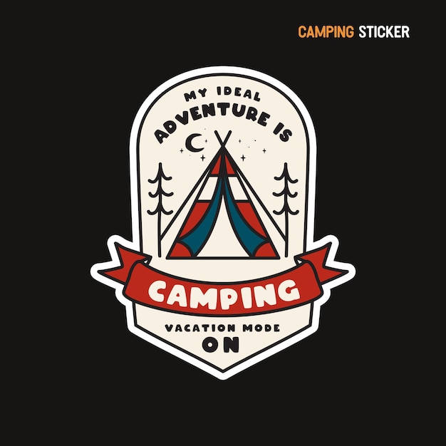 camping adventure sticker design