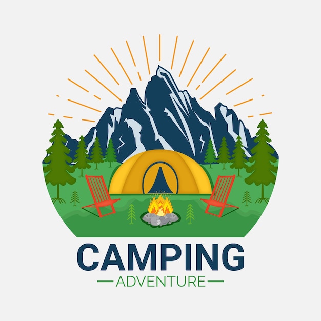 camping adventures Vector illustration typography for tshirt poster