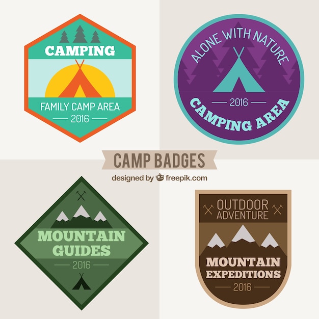 Camping Badges Set