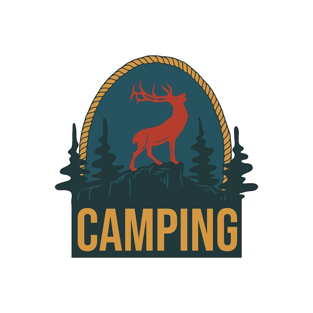 Camping badges vector design template