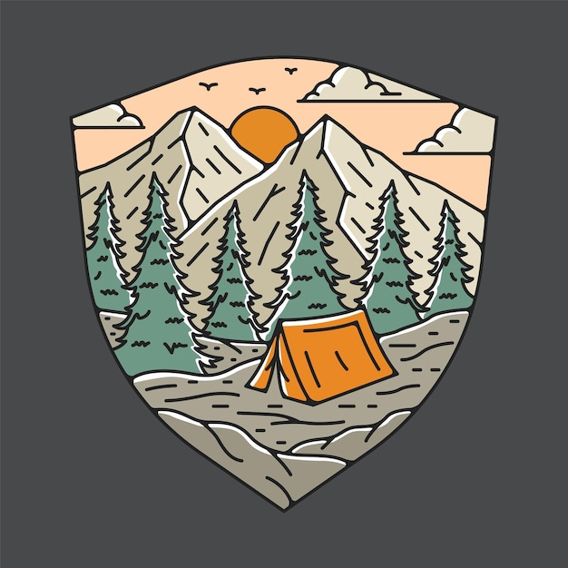 Camping in the beauty nature graphic illustration vector art tshirt design