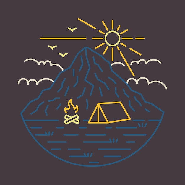 Camping at beauty of night graphic illustration vector art tshirt design