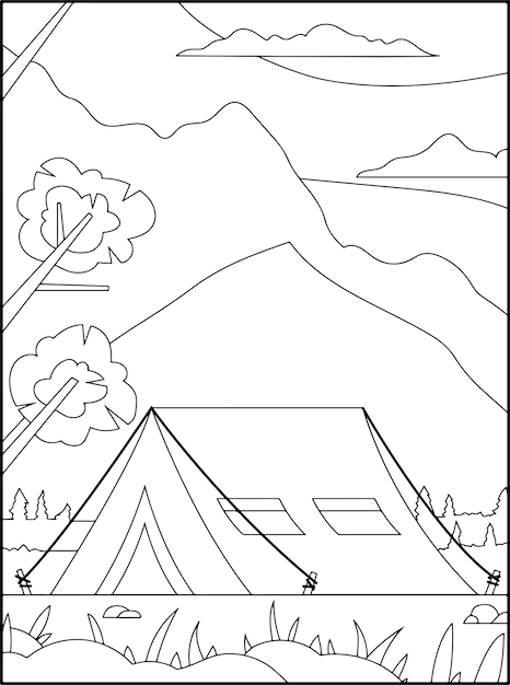 Camping coloring pages